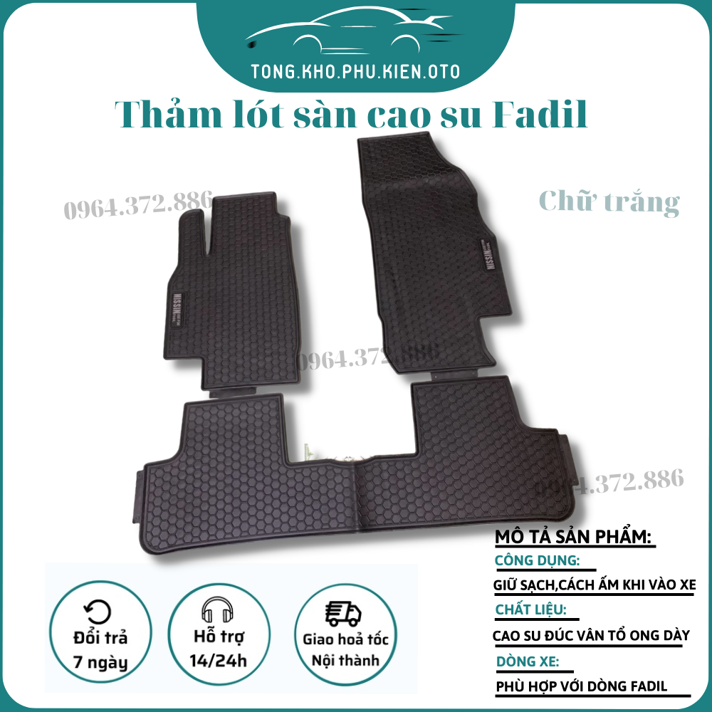 Thảm lót sàn cao su xe Fadil vân tổ ong, không mùi-Mẫu M03