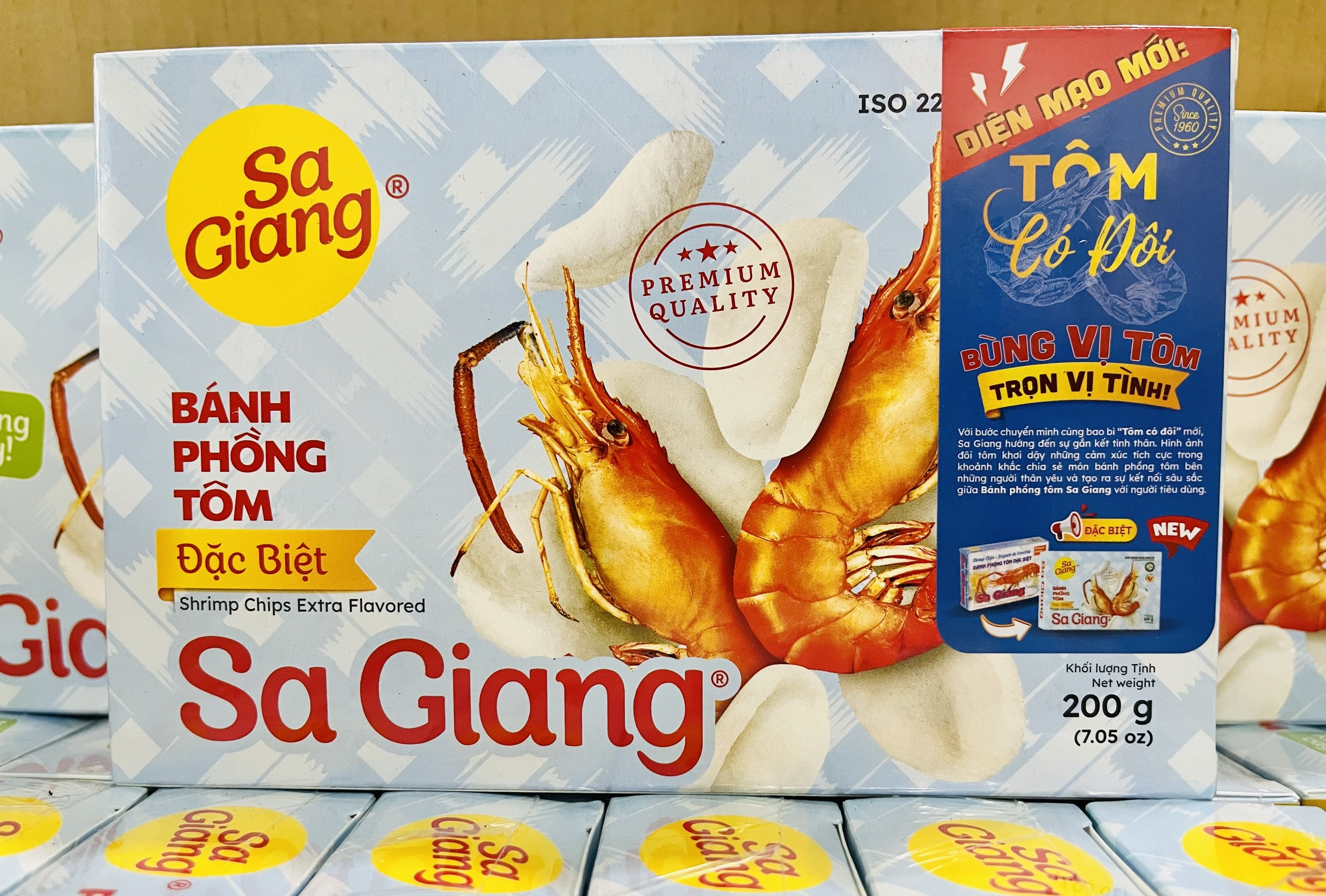 (MẪU MỚI) Bánh phồng 1 con tôm/5 con tôm Sa Giang hộp (200g)