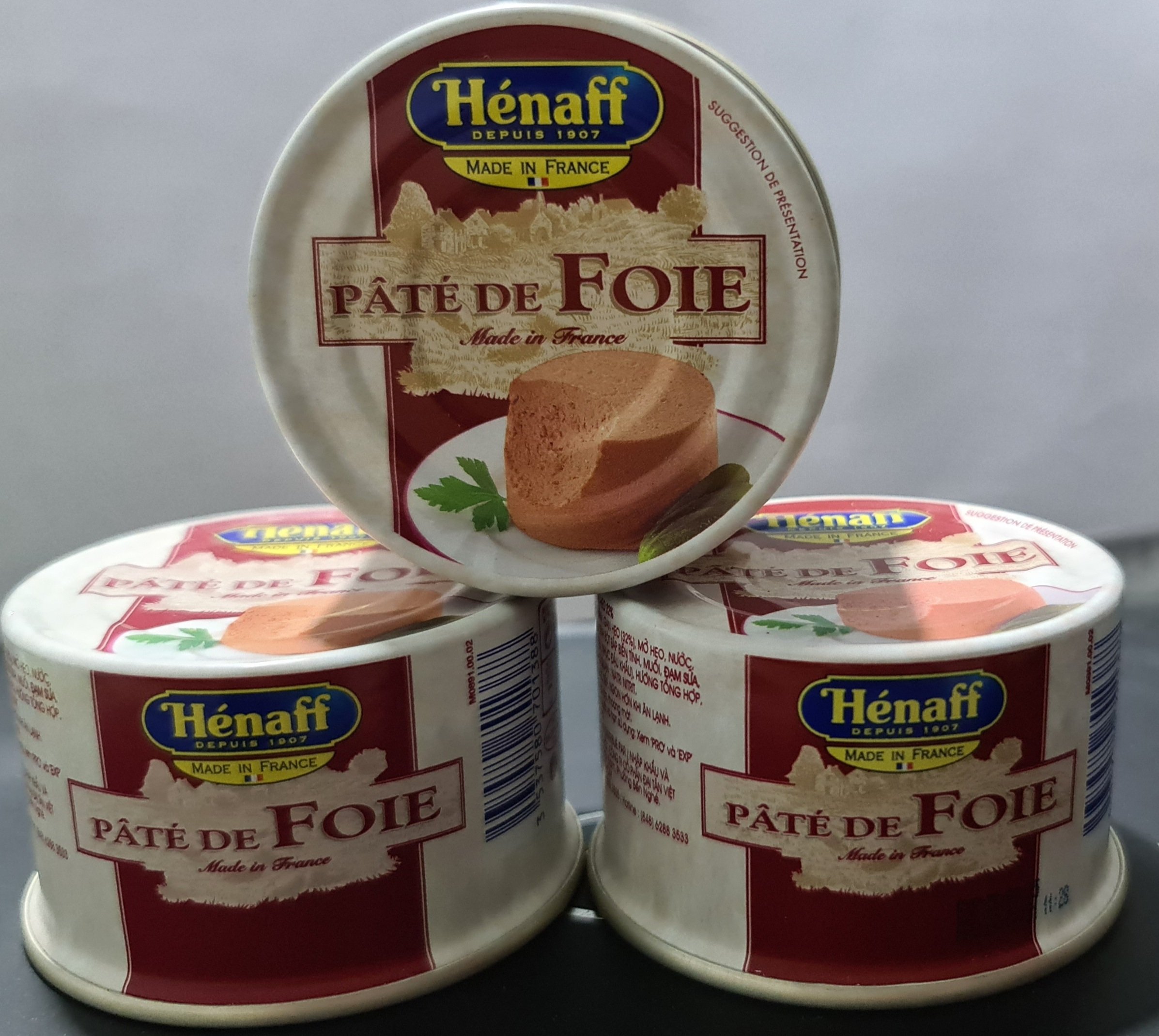 Combo 3 hop pate de foie hanaff 130gram - pháp