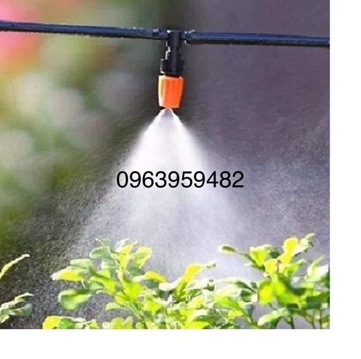 Bộ 10 Đầu Béc Phun Sương Tưới Cây Bằng Nhựa 1 Cửa - Chữ T (Phun Ngoài Trời)