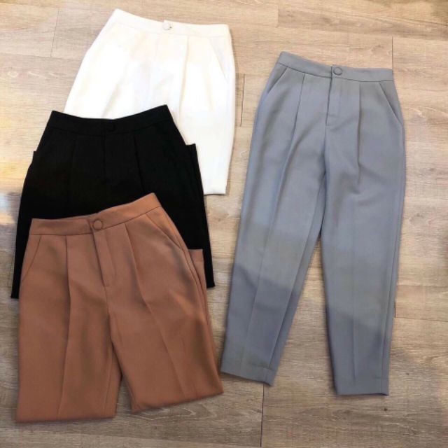Quần tây baggy cúc bọc