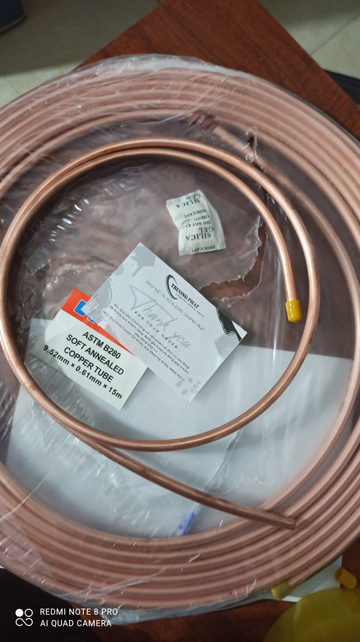 Ống Đồng Máy Lạnh Phi 6,35 đến Phi 15,88 Hailiang dày 0,61mm ( 1 mét )