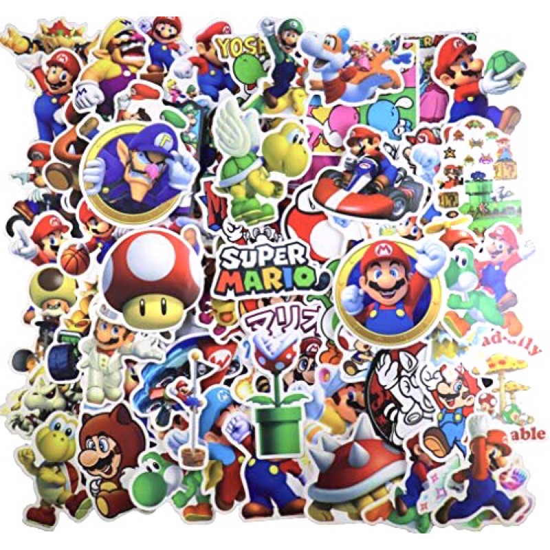 Combo 30-60 ảnh sticker Super Mario/ hình dán Super Mario