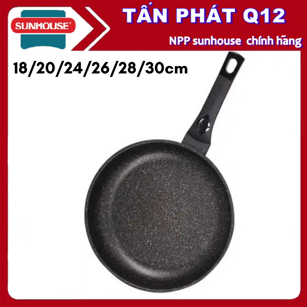 [HCM]CHẢO ĐÁ SIÊU BỀN SUNHOUSE ĐỦ SIZE SBD18-SBD30 (không dùng bếp từ)
