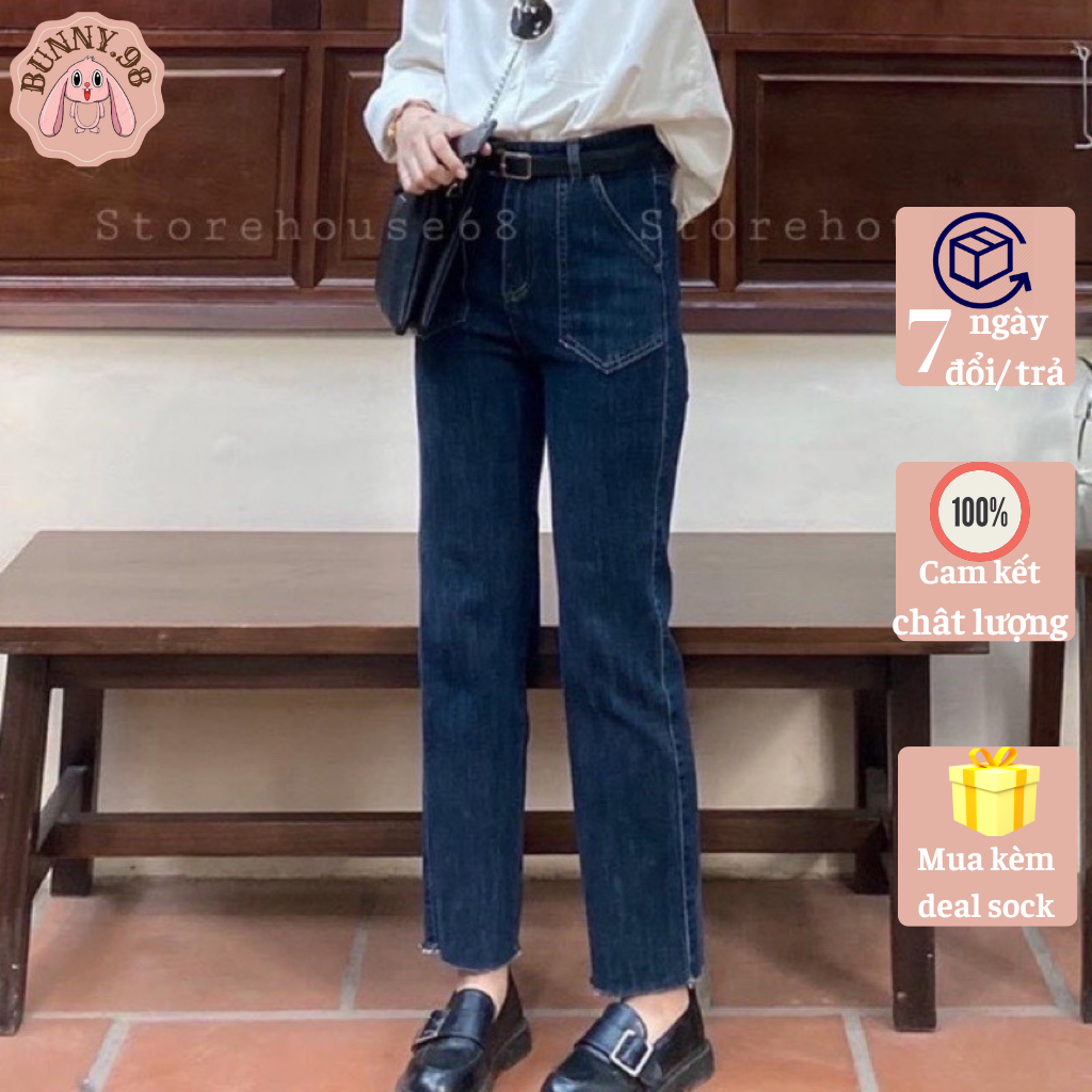 Quần jean ống đứng basic , có video ảnh thật