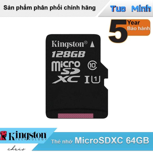 Thẻ nhớ MicroSDXC 128GB Kingston Class 10 USH-I 80MB/s - hàng FPT Synnex phân phối