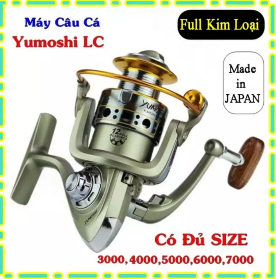 Máy câu cá yumoshi lc nhật bản 12 bạc lọai xịn có đủ size lc3000 đến lc7000