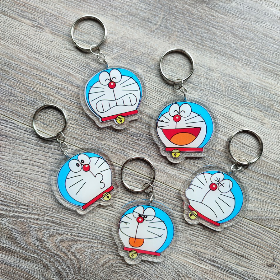 Móc Khóa 2 Mặt Doraemon Doremon Cute Dễ Thương 5x5cm QT0014