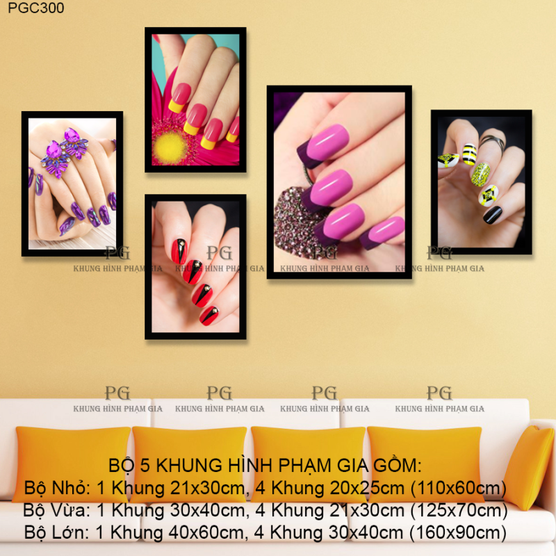 Bộ Ảnh Trang Trí Tiệm Làm Móng, Nail, Make Up, Salon Cực Đẹp - Khung Hình Phạm Gia PGC300