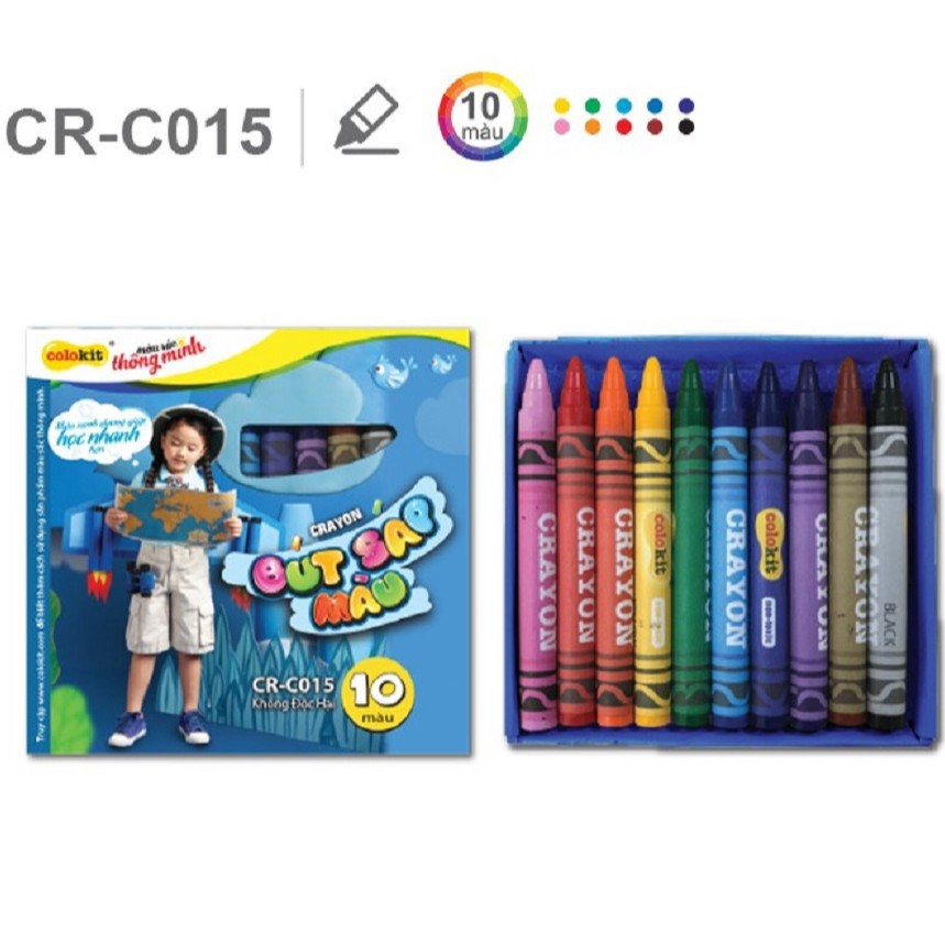 1 hộp sáp Thiên Long 10 màu Colokit CRC015
