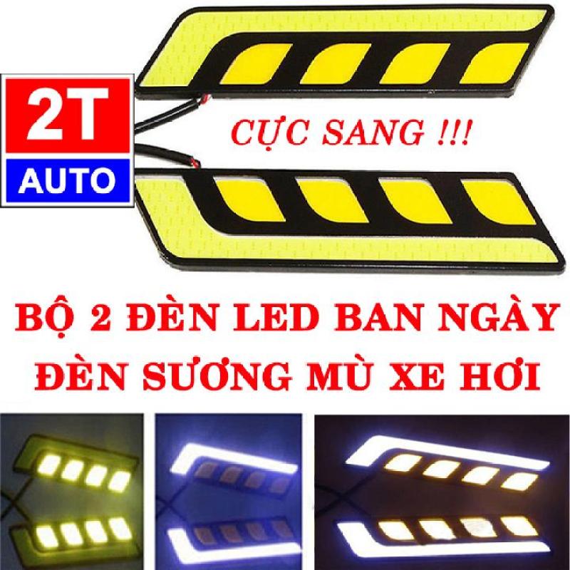 BỘ 2 ĐÈN LED BAN NGÀY, ĐÈN SƯƠNG MÙ CHO XE HƠI Ô TÔ