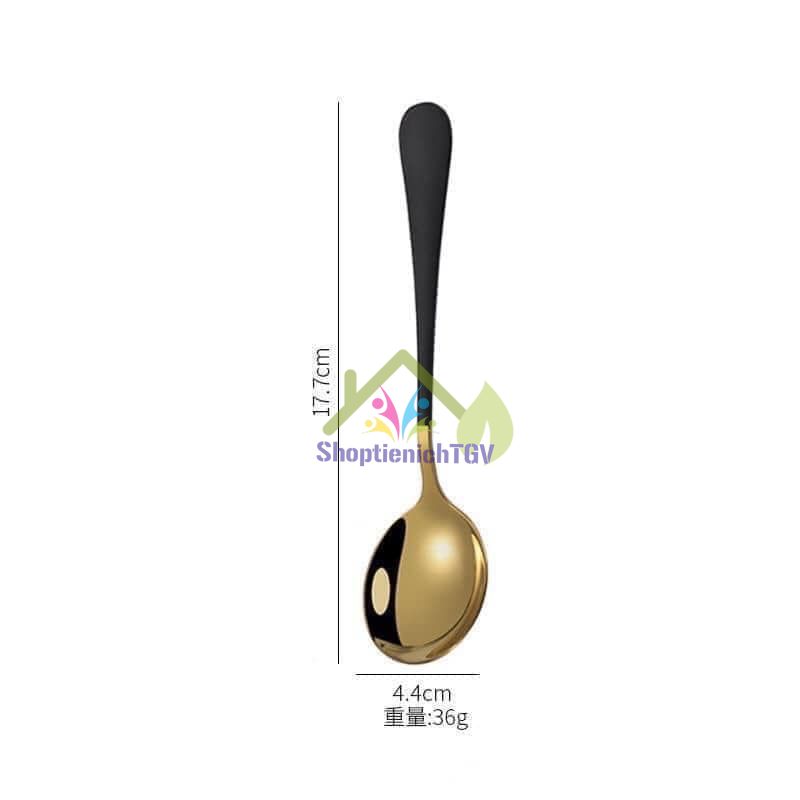 SÉT 5 THÌA INOX MẠ VÀNG SANG TRỌNG