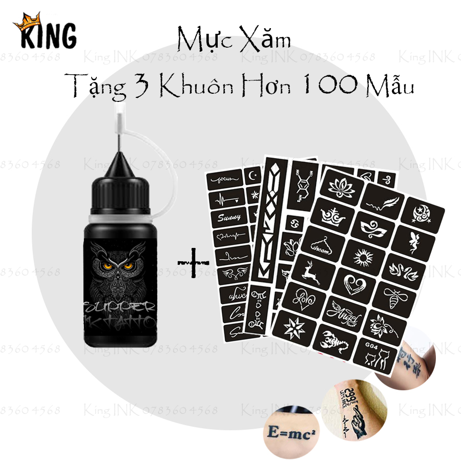 [ SUPPER ] Mực Xăm 15 Ngày  Tặng 3 Khuôn hơn 100 mẫu