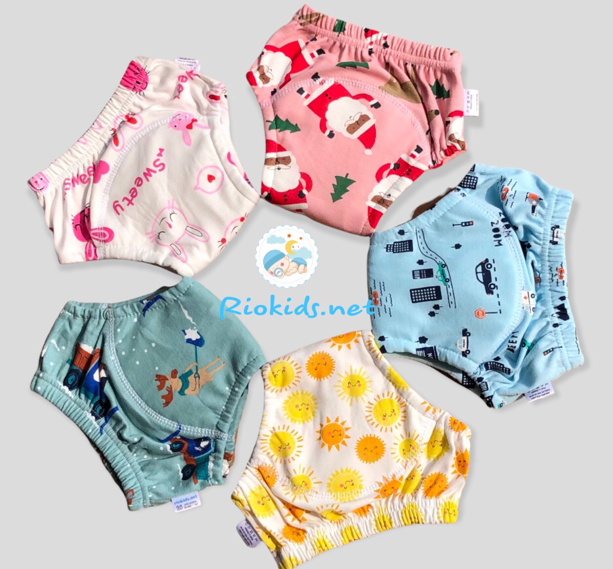 Combo 05 Quần Bỏ Bỉm Vải Riokids Dành Cho Bé