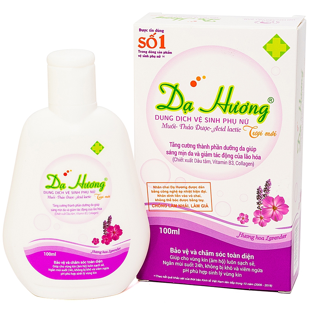 Dung dịch vệ sinh phụ nữ Dạ Hương 100ml - Hương Lavander (MÀU TÍM)