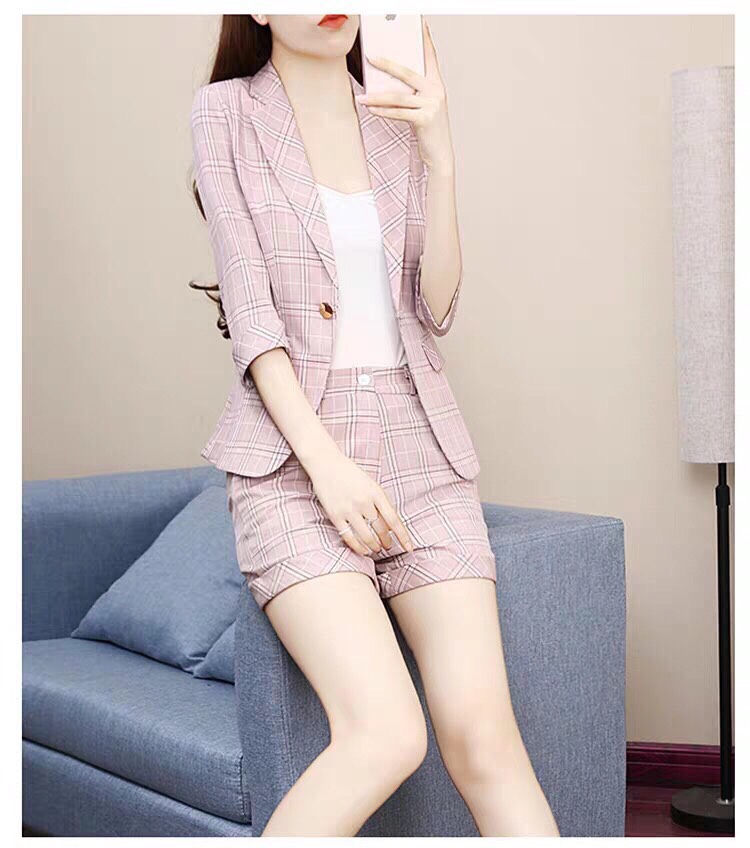 [HCM]SÉT VEST ĐÙI CARO 3 MÓN