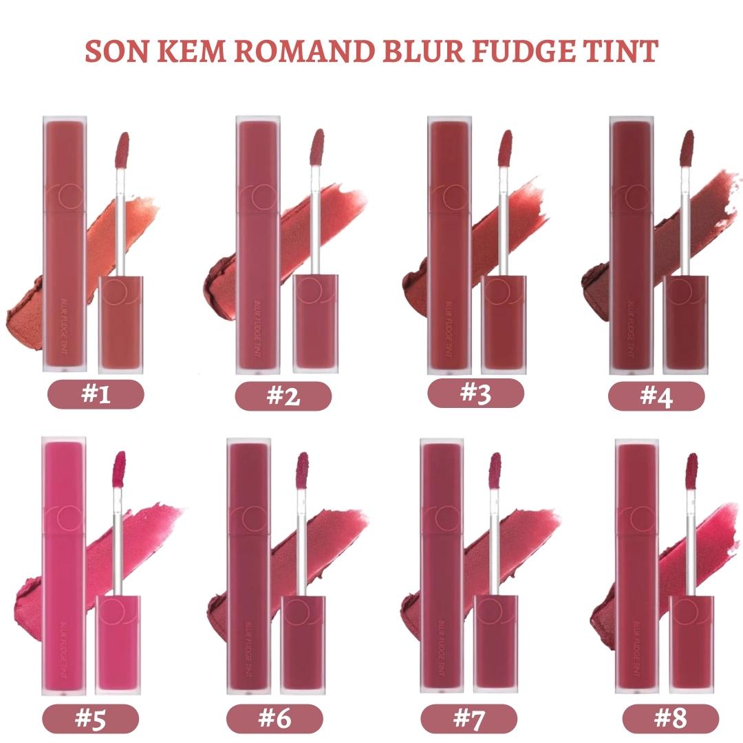 Son Kem Lì, Bền Màu, Mịn Môi Romand Blur Fudge Tint  Xuất Xứ Hàn Quốc Chính Hãng