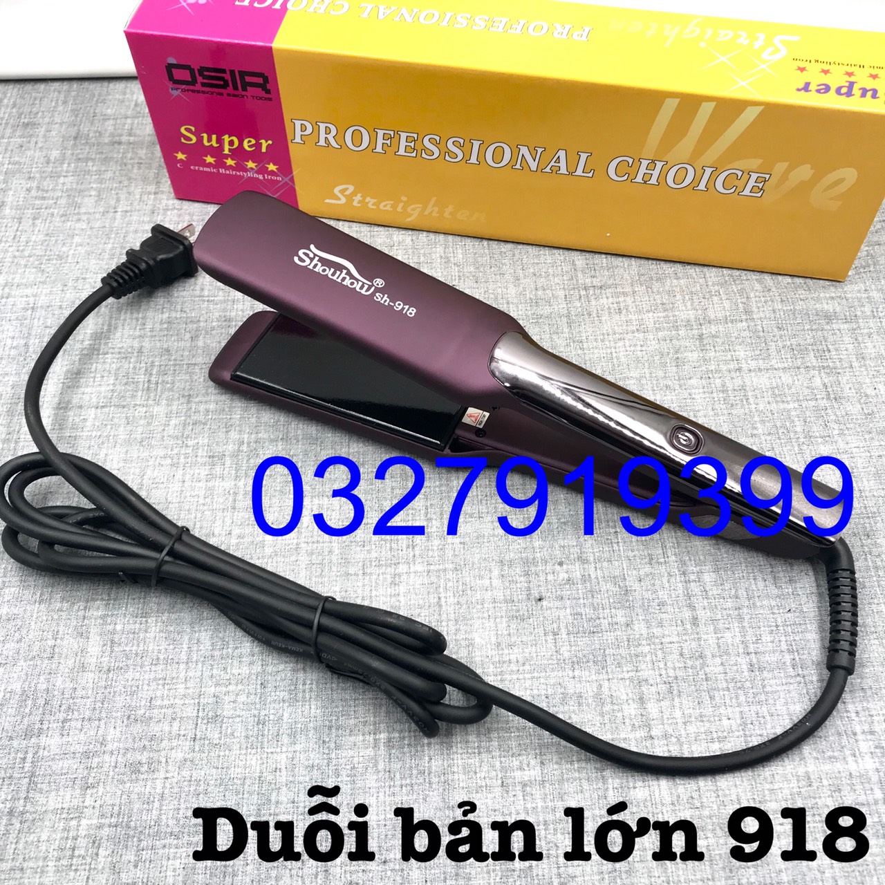 High-End Hair Straightener Large Version 918 Non-Stick Ceramic Material Highly Effective, Safe and Convenient 5 Temperature Levels 160-230 ° C