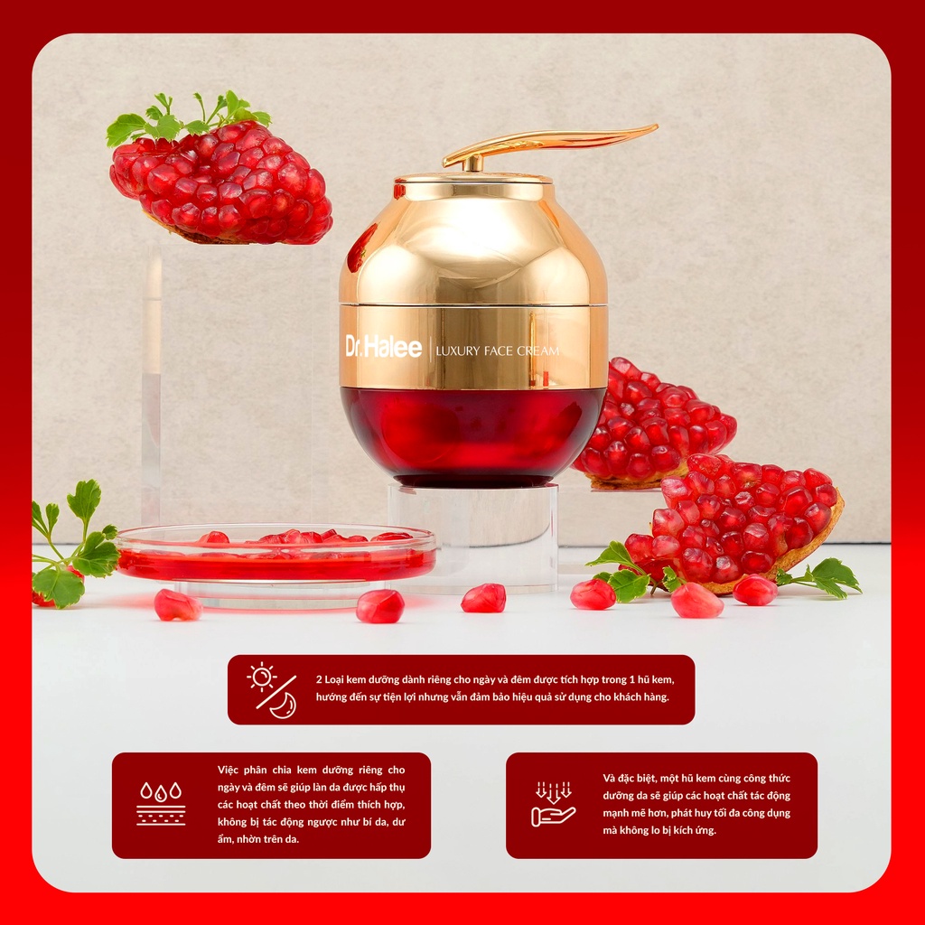 Kem Face Ruby Lựu Đỏ Drhalee