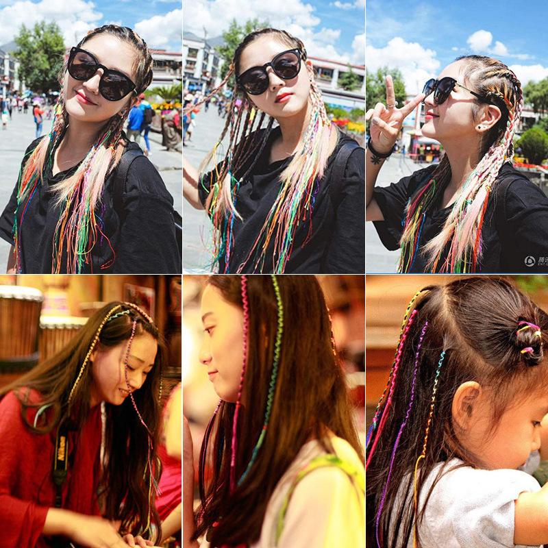 Dây tết tóc bohemian màu sắc