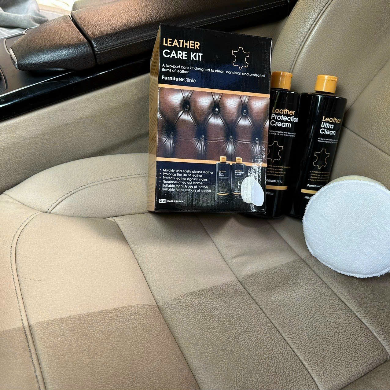 Vệ sinh ghế sofa da hãng Furniture Clinic nước Anh an toàn cho chất liệu da thật - Leather Ultra Clean 500ml
