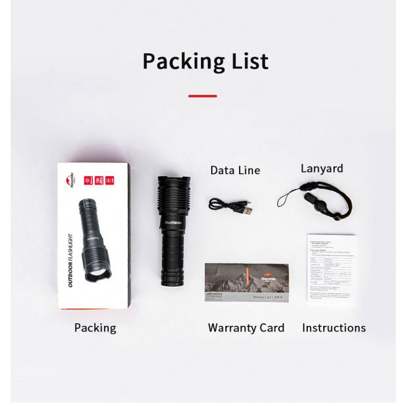 Đèn Pin Sạc Usb Siêu Sáng Naturehike Nh20Zm009