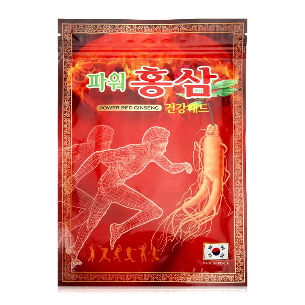 [ CHÍNH HÃNG] Cao dán sâm Power Red Ginseng túi đỏ 20 miếng Hàn Quốc