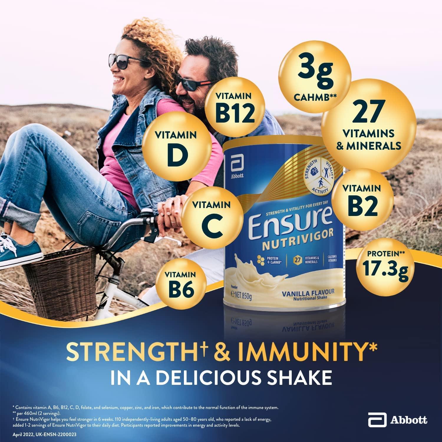 SỮA BỘT ENSURE NUTRIVIGOR SHAKE VANILLA 400G - ANH [Date 6.2025]