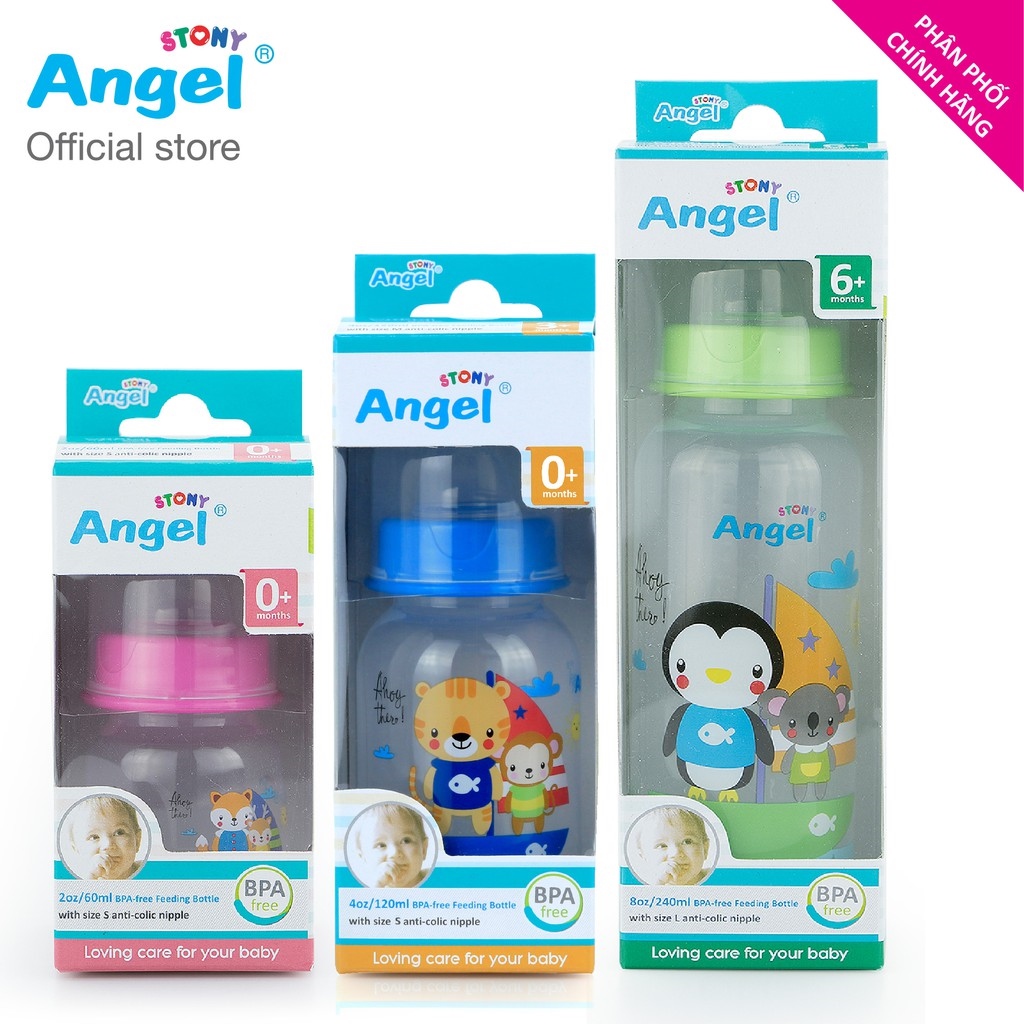 ♂✶∋  Bình sữa Angel Stony 60ml / 120ml / 240ml