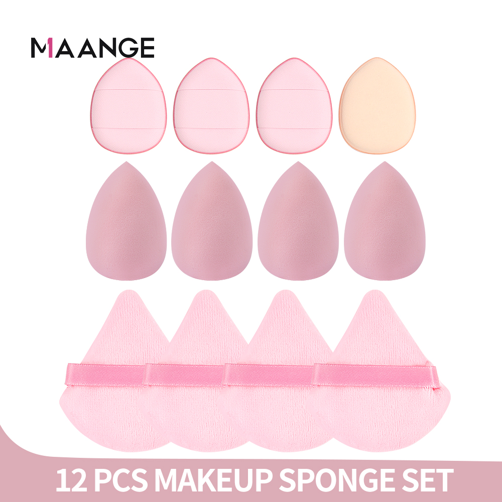 12 PCs multi-shaped multifunctional makeup sponge set