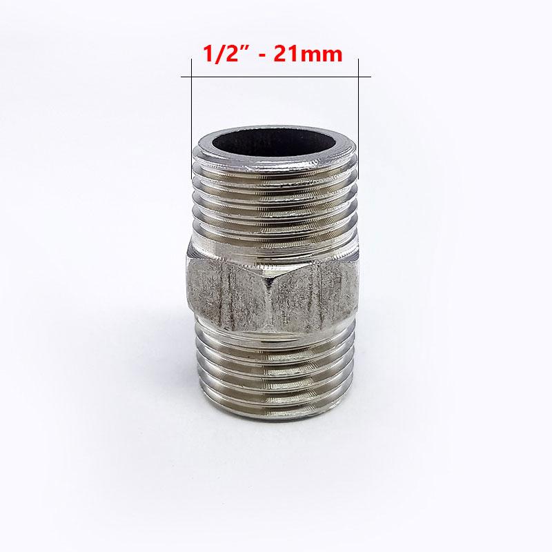 [HCM]Combo 3 cái nối 2 đầu ren ngoài inox ( Kép nối inox )