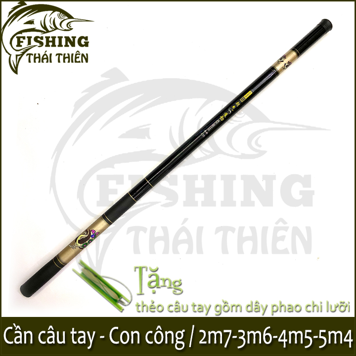 [HCM]Cần câu tay Con Công cần tay giá rẻ cần câu sợi thủy tinh carbon
