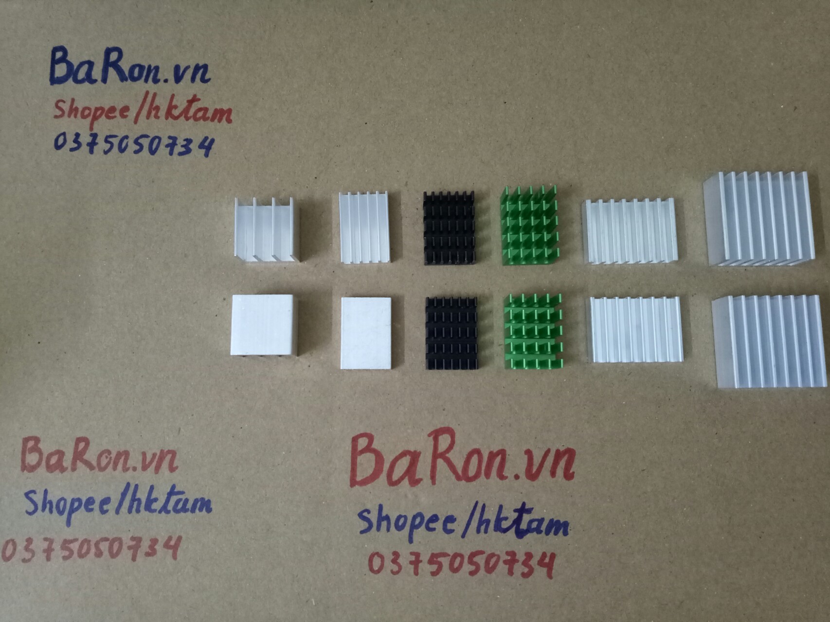 Nhôm tản nhiệt cho Sò, IC, chip Set, bóng LED (nhiều lựa chọn)