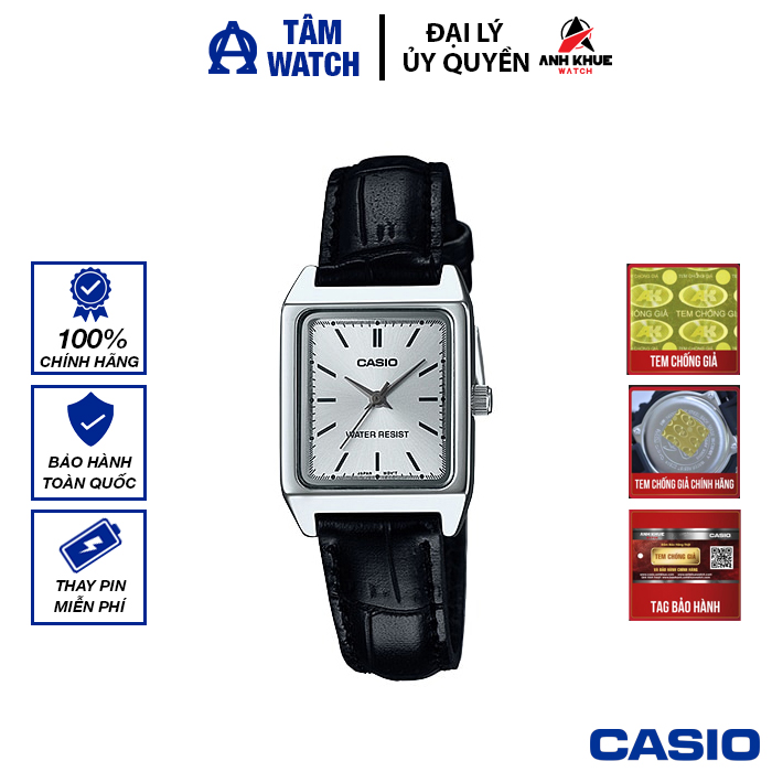 Đồng hồ nữ dây da Casio Standard chính hãng Anh Khuê LTP-V007L-7E1UDF