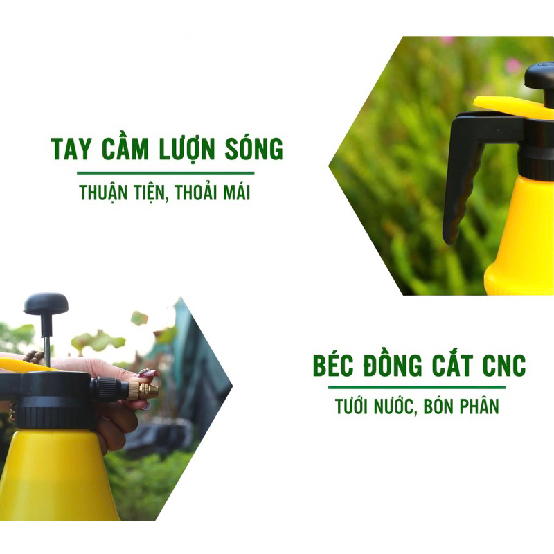Bình xịt tưới cây, phun thuốc Dudaco dung tích 2 lít