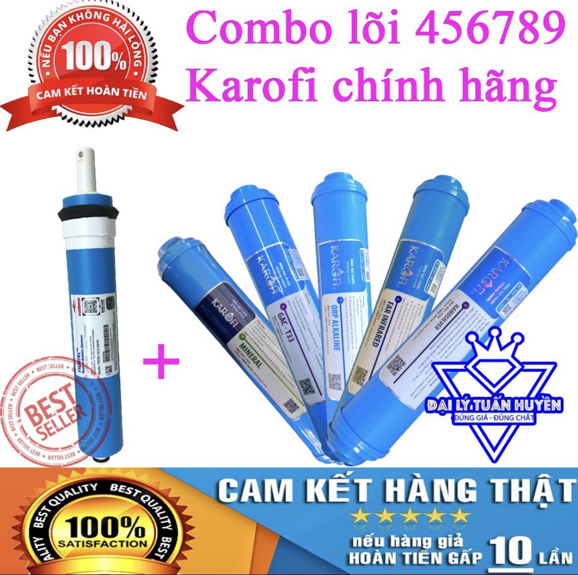 BÁO GIÁ Lõi Lọc Nước 4 5 6 | Shopee Lazada Sendo Tiki mới nhất 20 Trọn bộ Combo 4,5,6,7,8,9 lõi lọc nước Karofi chính hãng 456789 - T33, Mineral, Nanosilver