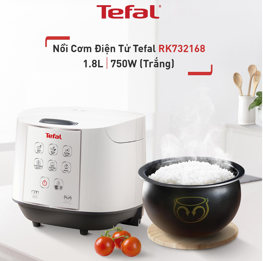 Nồi cơm điện tử tefal 1.8l rk732168 - lòng nồi siêu dày tản nhiệt đa chiều