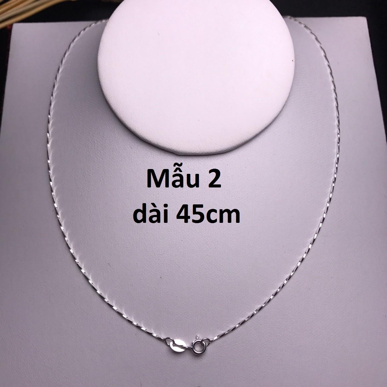 Dây chuyền bằng bạc sợi mảnh dài 45cm