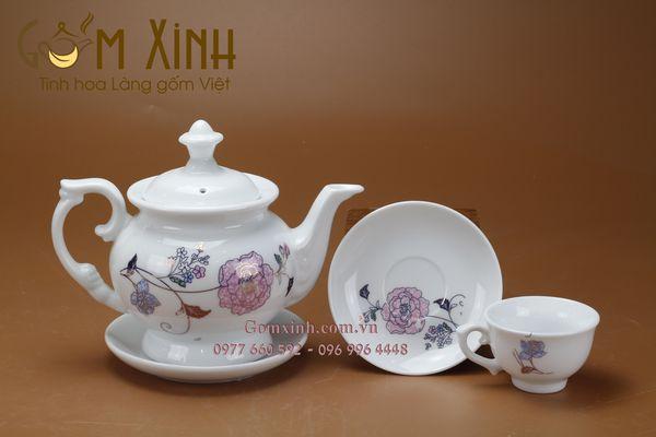 ấm chén Bát Tràng_Bộ bình trà Phú Quý TH1