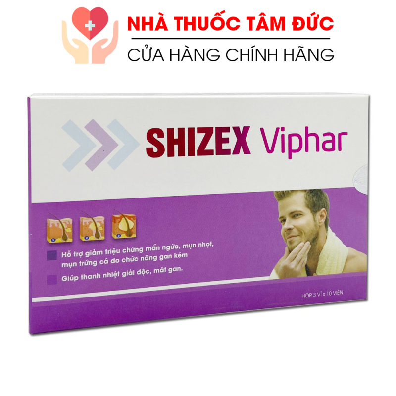 [HCM]Viên uống SHIZEX VIPHAR giảm mẩn ngứa mụn nhọt mụn trứng cá do gan kém - Hộp 30 viên