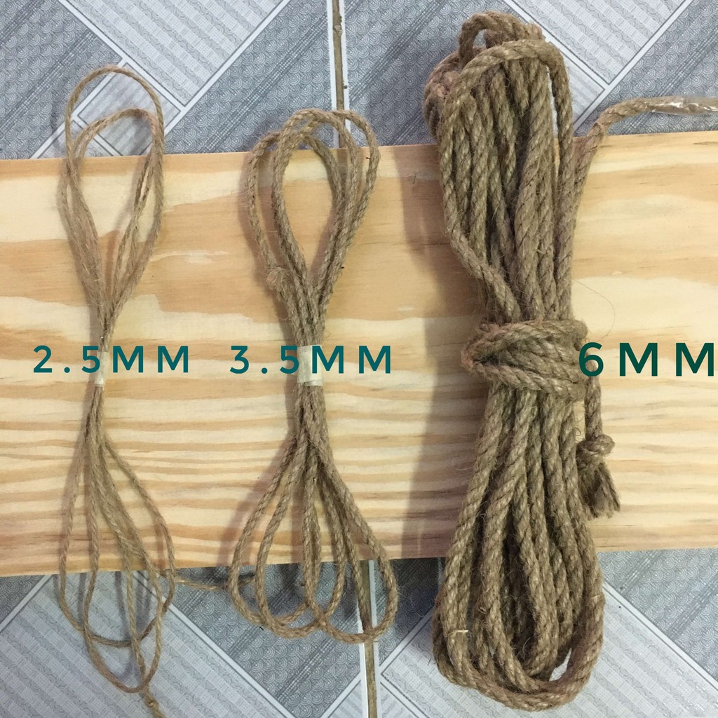 Dây thừng trang trí sợi cói, sợi đay, sơ dừa 2.5mm tự nhiên