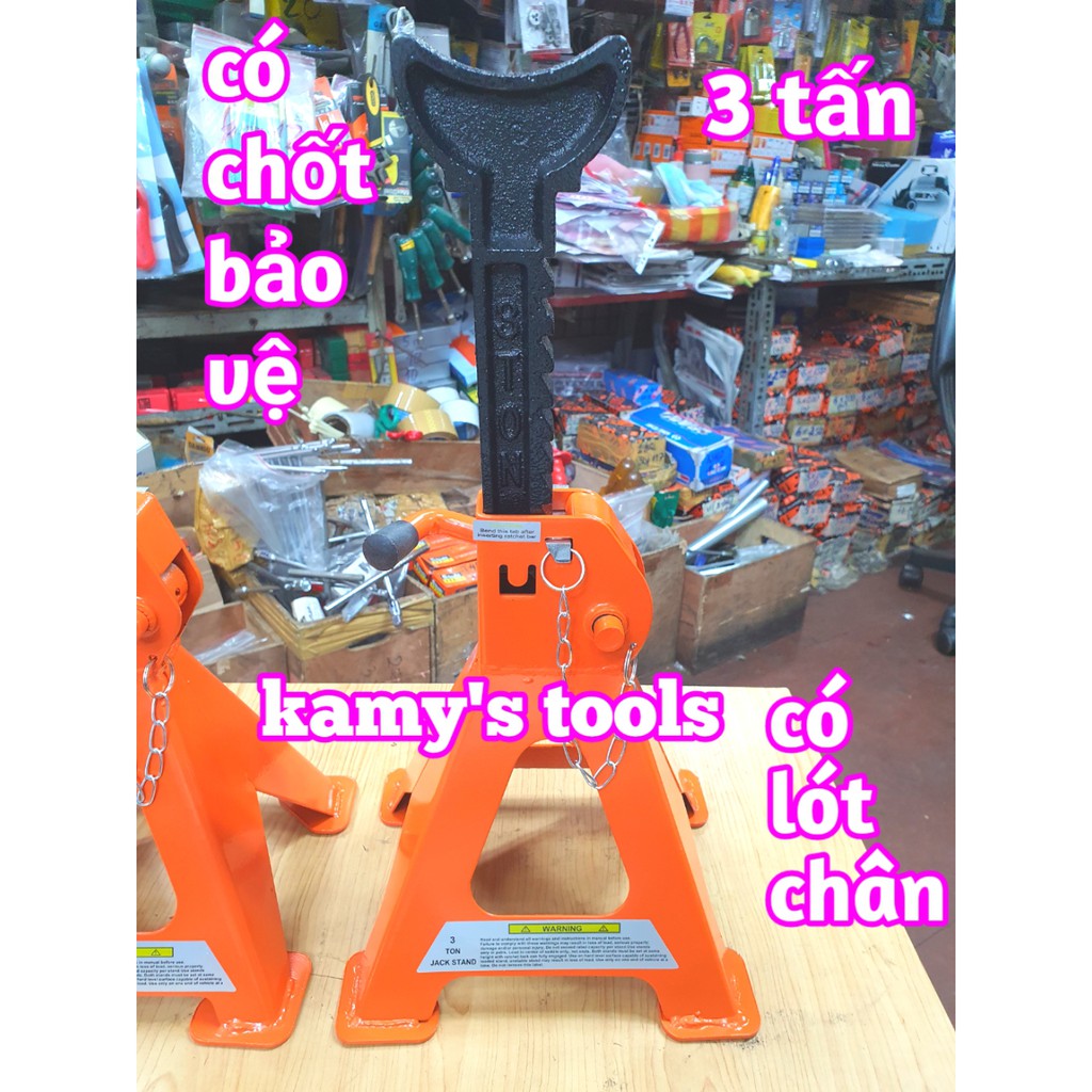 [HCM]Con đội kê 3 tấn có chốt an toàn và lót chân chân kê (loại 2 cái)