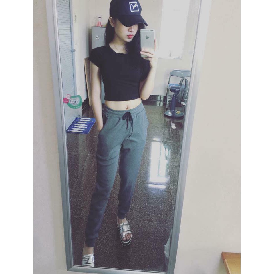 Quần Jogger nữ thun gân