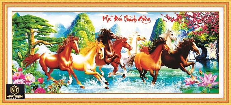 Tranh đính đá Mã Đáo Thành Công VS011 KT: 174 x 74 cm Siêu Thị Tranh Thêu