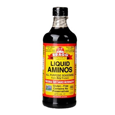 Nước tương (xì dầu) Non-GMO & Chế phẩm chăm cây Bragg Liquid Aminos 473ml