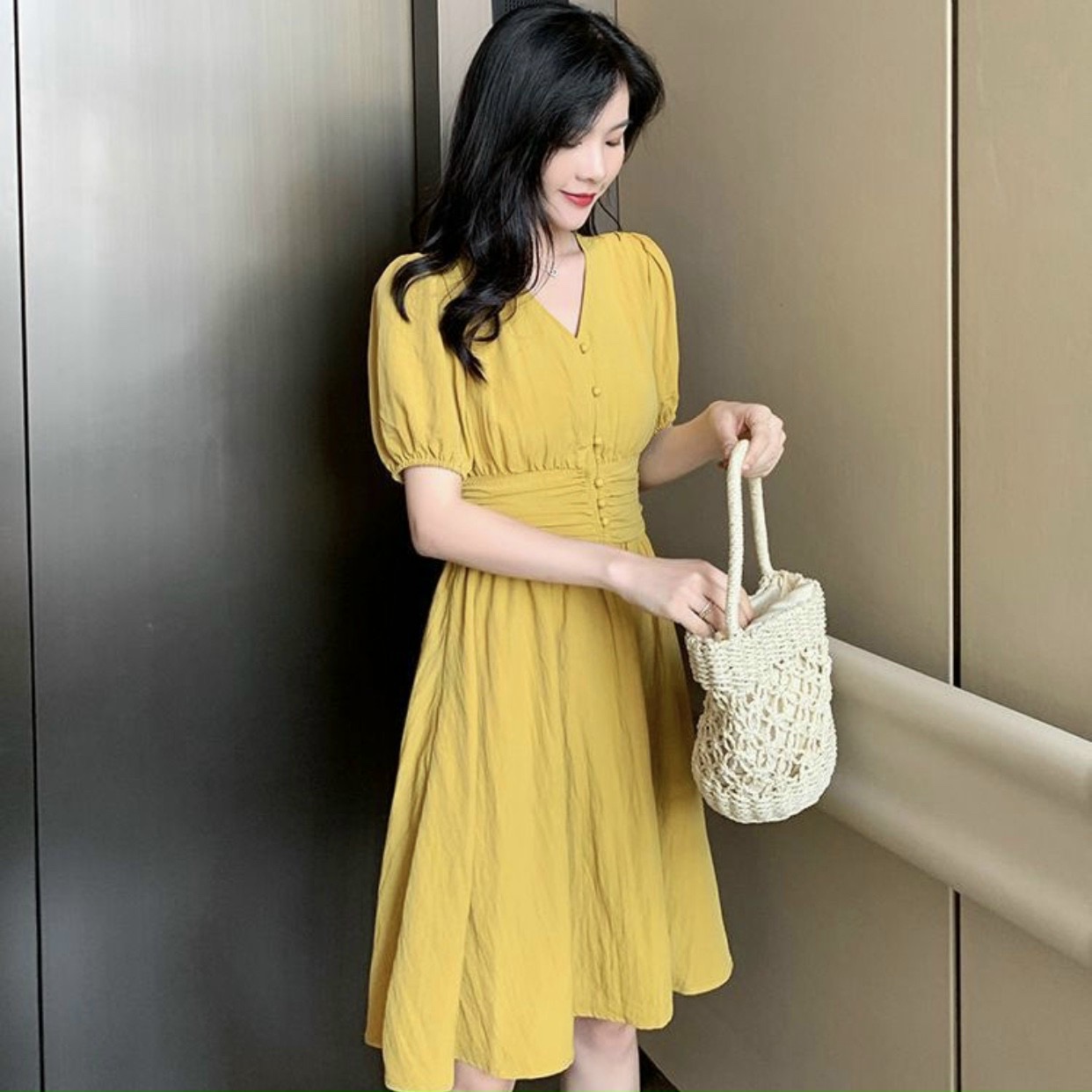 [HCM]Sleeveless V-neck Dress 2 Colors - DX0063