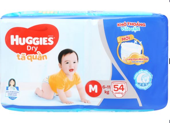 Tã quần Huggies Dry size M54 miếng (6 - 11kg)