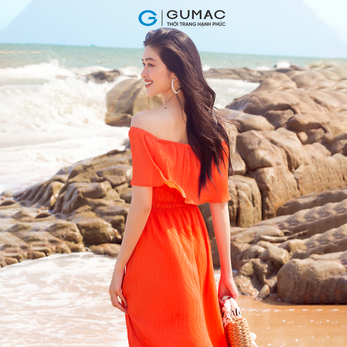 Đầm nữ maxi trễ vai GUMAC DD05031 - DD05090