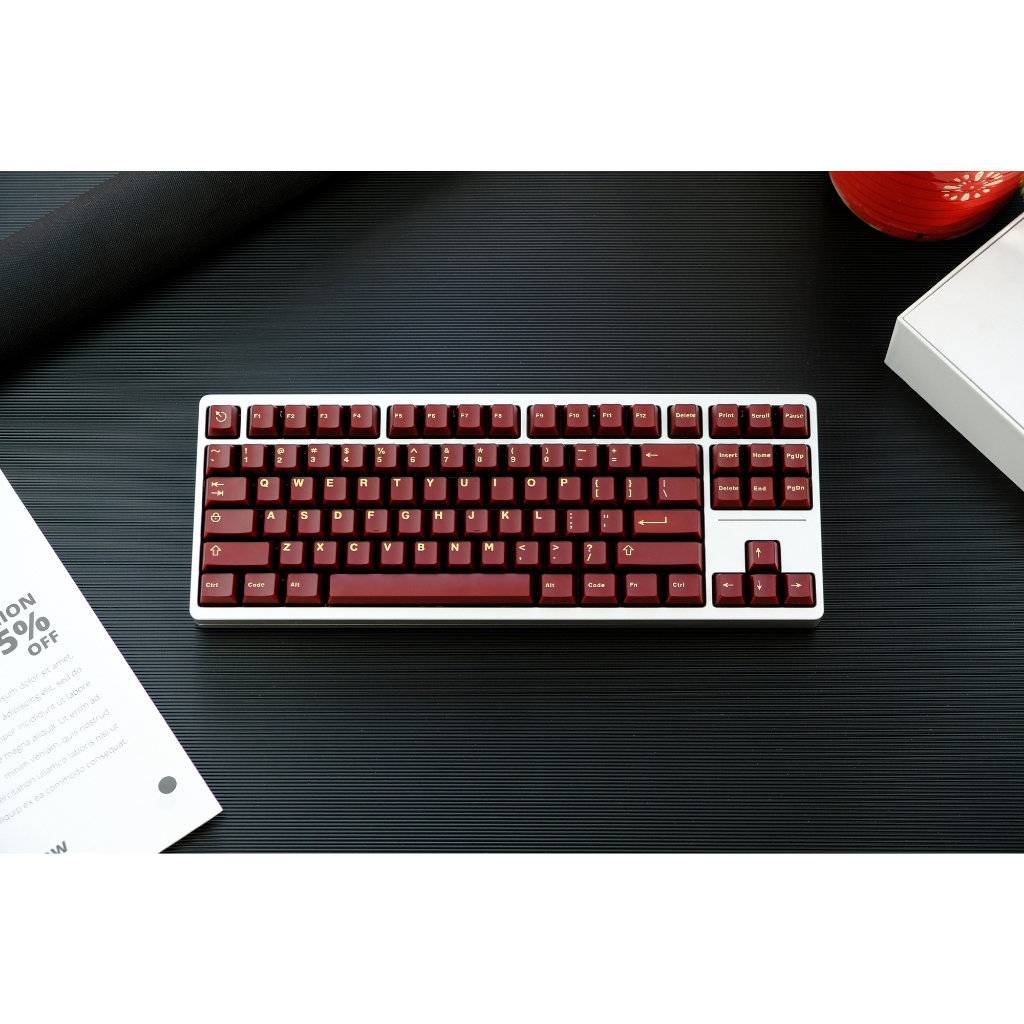 Keycap PAGY RED Aifei | Keycap Aifei Icon 121 nút ABS Double Shot
