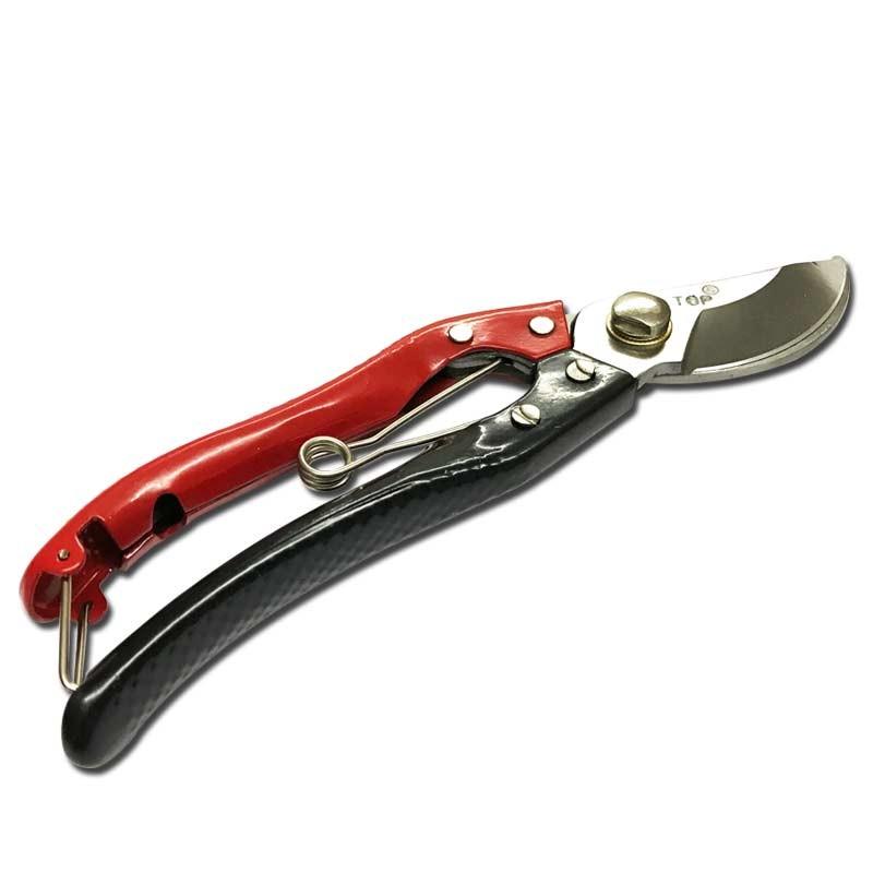 Kéo cắt cành 200mm mỏ cong, cán đỏ đen Top - LU-KTDN